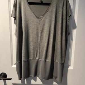 Bar III Mixed Media Top - Drab Olive